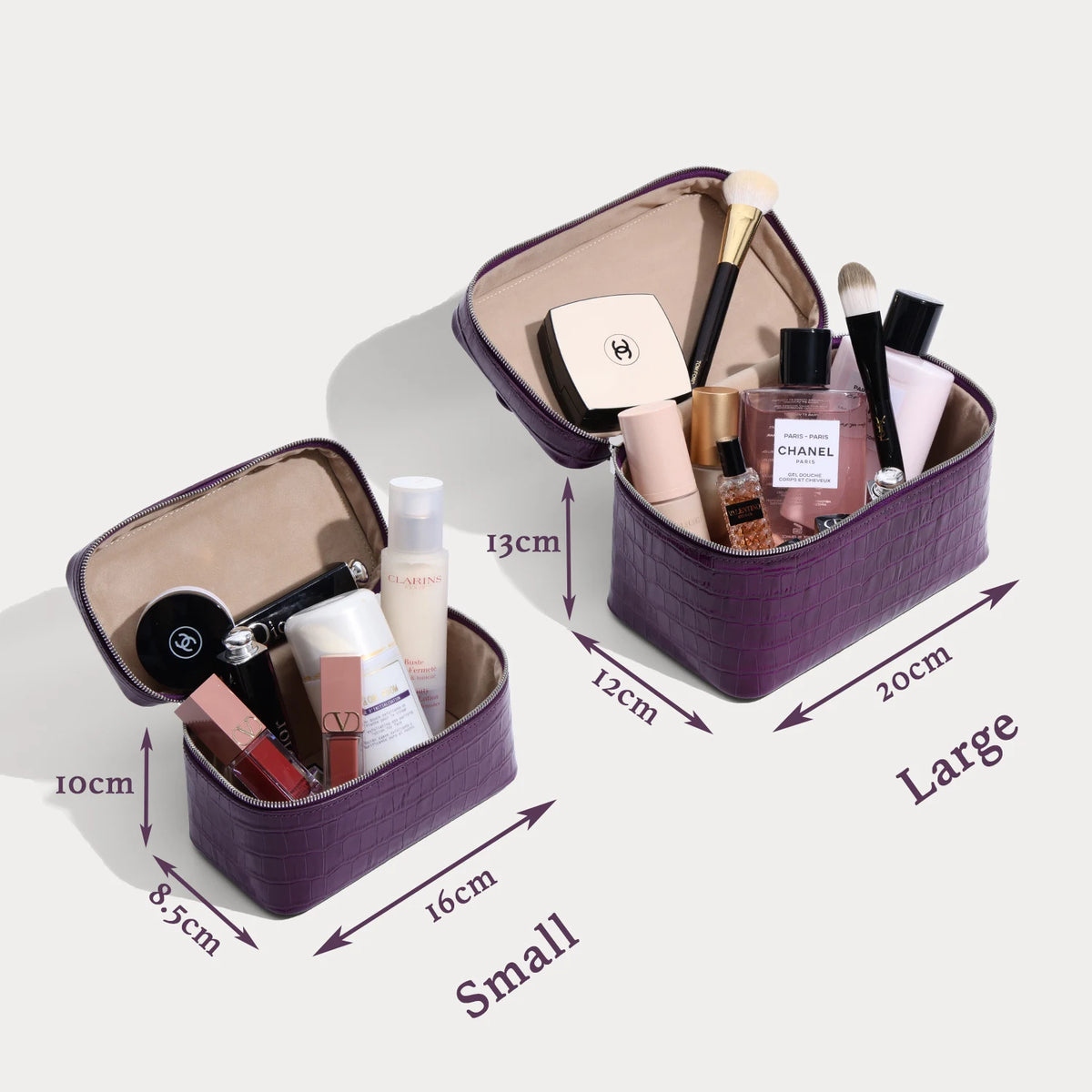 Aurelia Valise Imperiale – Croc-Embossed Top-Grain Cowhide Leather Vanity Case
