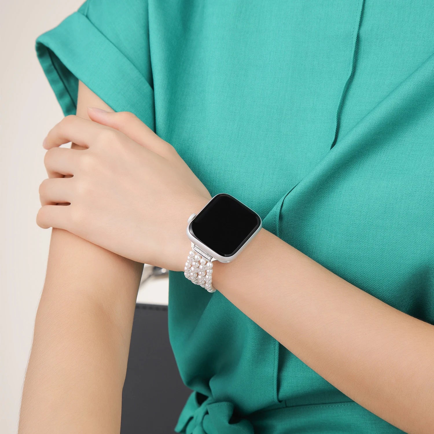 Handmade Swarovski Pearl & Crystal Apple Watch Band – Interstella