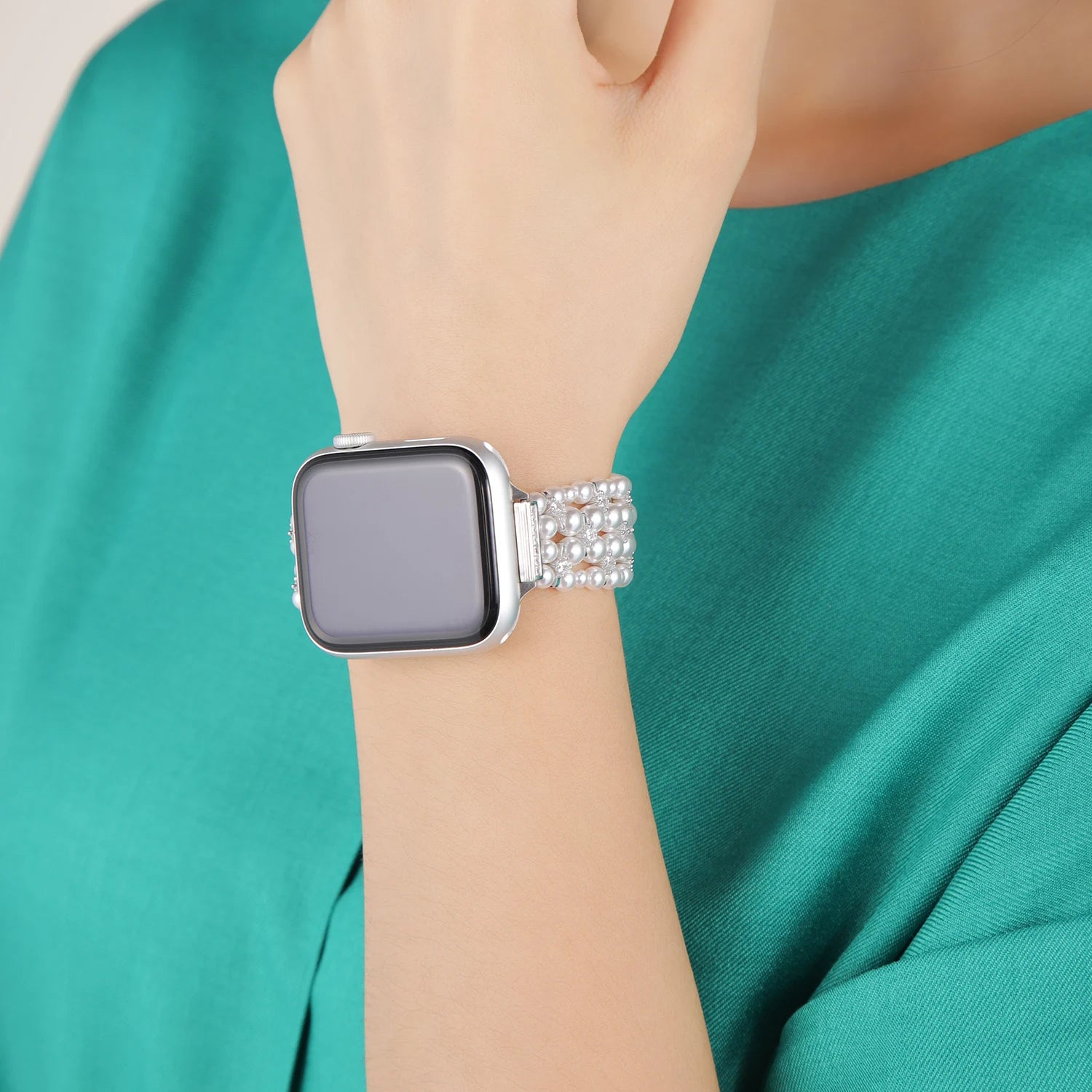 Handmade Swarovski Pearl & Crystal Apple Watch Band – Interstella