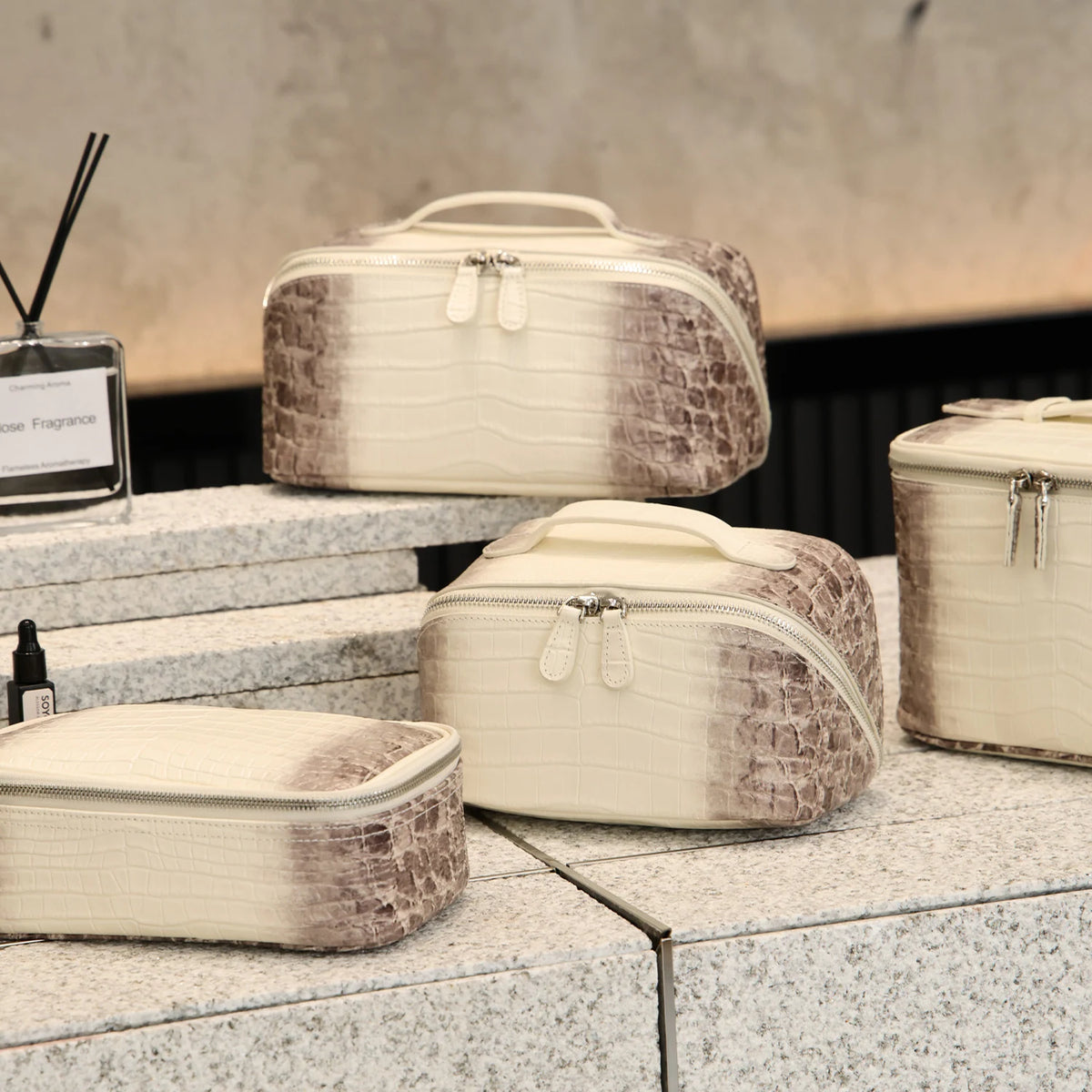 Aurelia Valise – Croc-Embossed Leather Vanity Bag