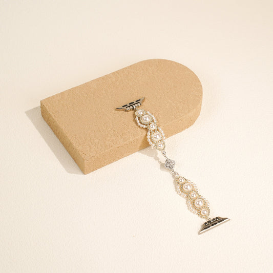 Classic Pearl Silhouette Band with Silver Accents