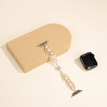 Classic Pearl Silhouette Band with Silver Accents