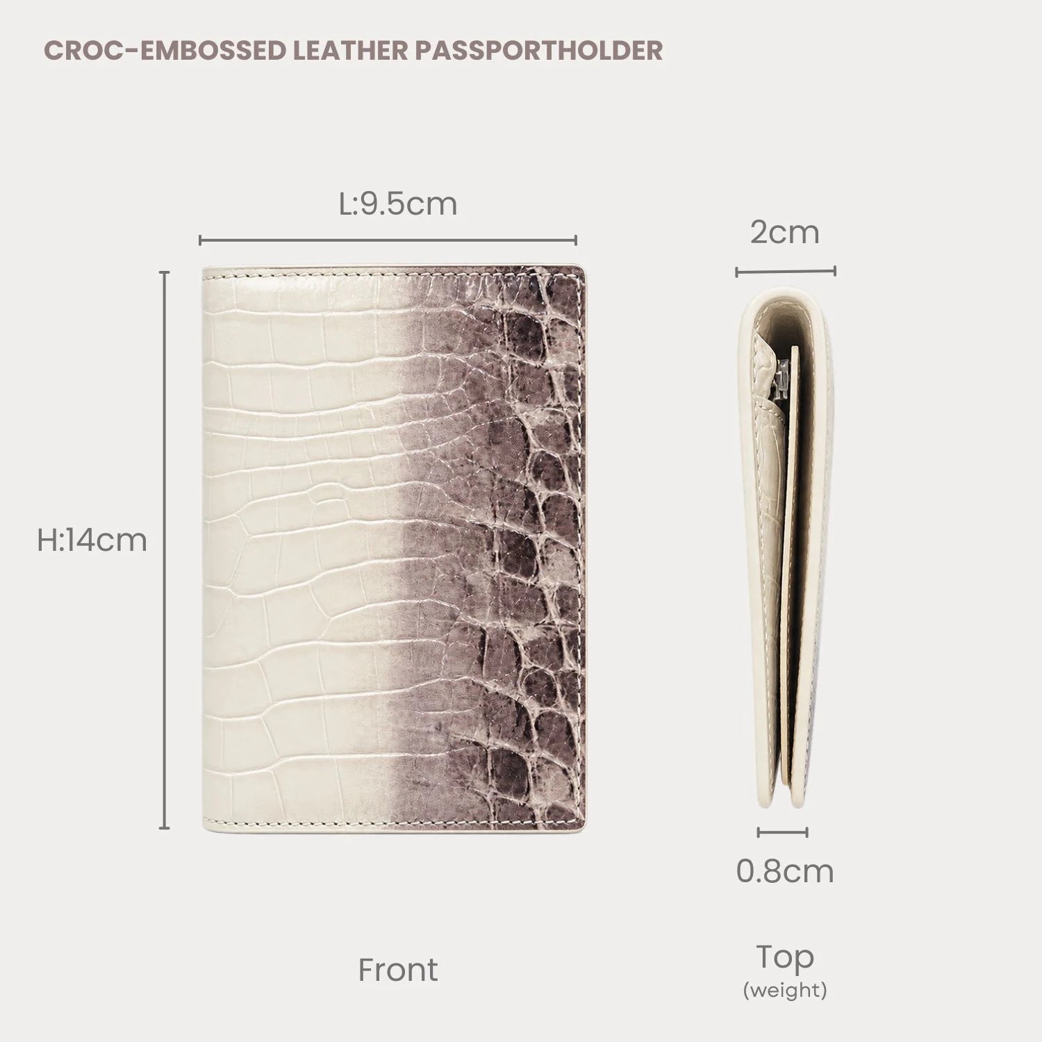Cyrene Portefeuille – Croc-Embossed Leather Passport Holder