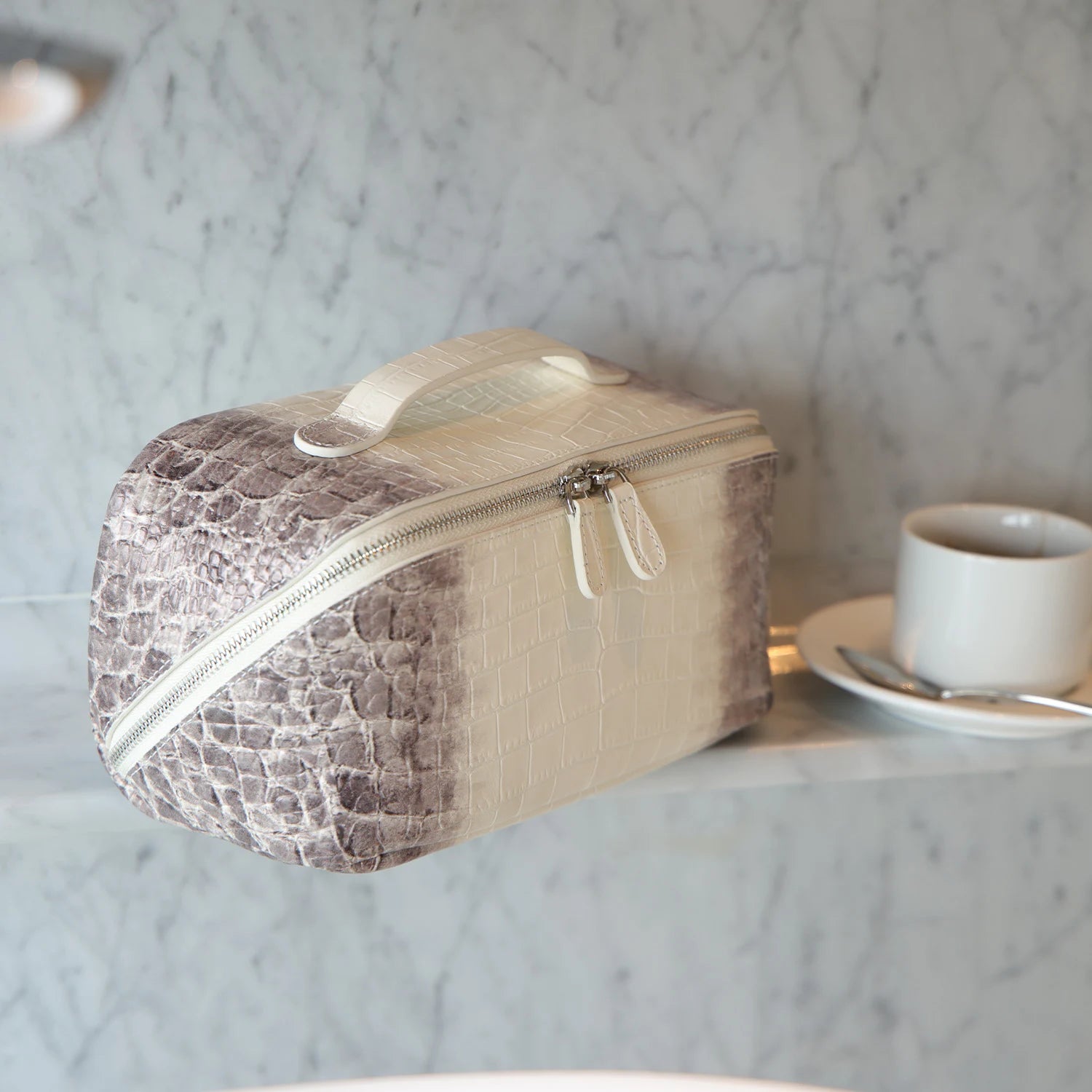 Aurelia Valise – Croc-Embossed Leather Vanity Bag