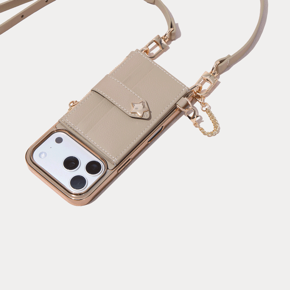Asteria Portico convertible iPhone 17 Pro crossbody case with detachable PU leather strap and magnetic card wallet