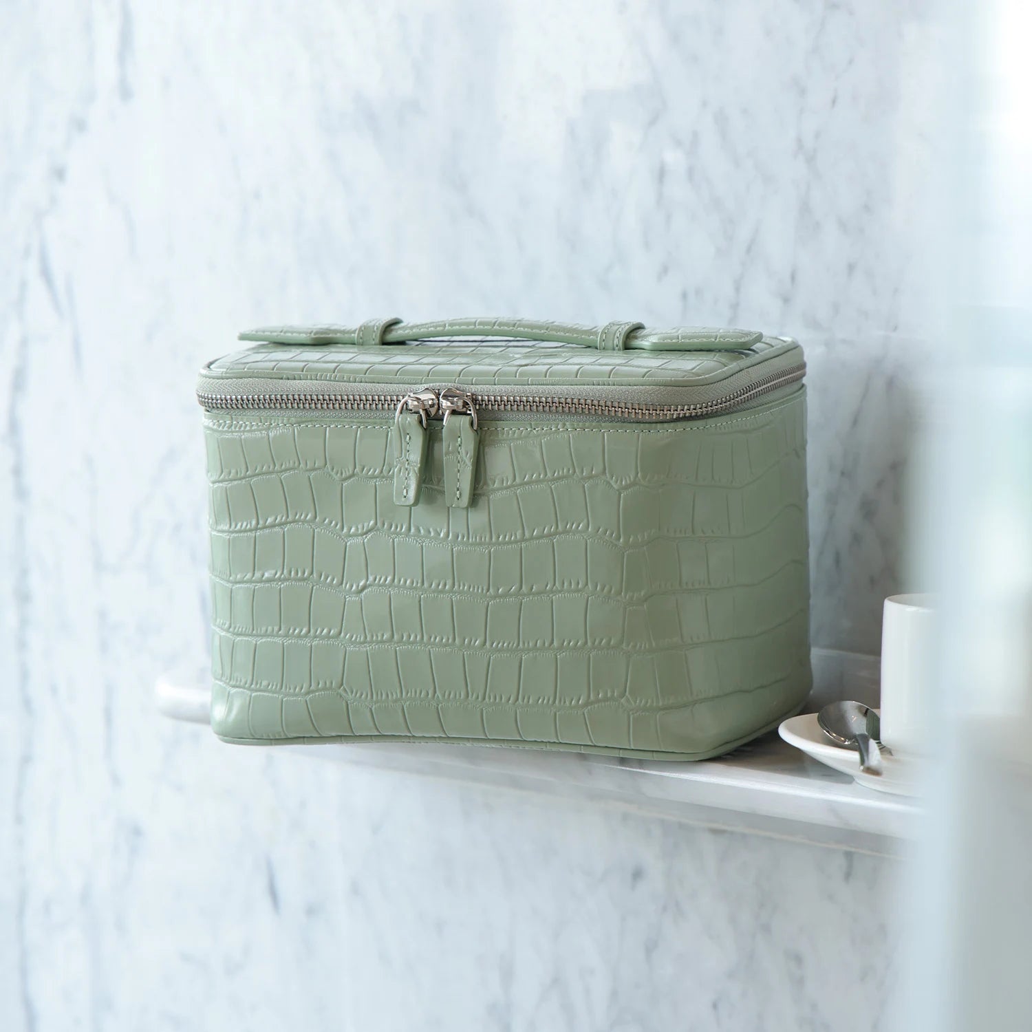 Aurelia Specchiere – Croc-Embossed Vanity Bag