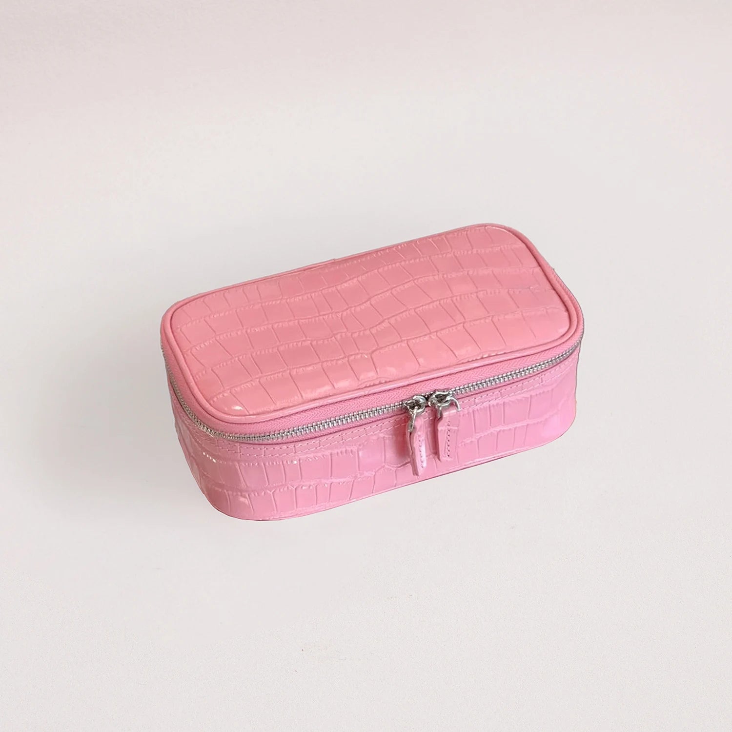 Aurelia Croco – Rectangular Croc-Embossed Leather Vanity Bag