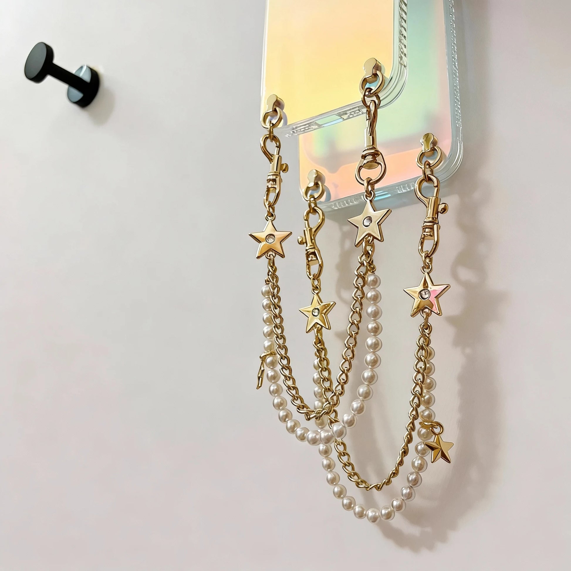 Astrum Duplex - Double-Chain Pearl Star iPhone Case & Strap