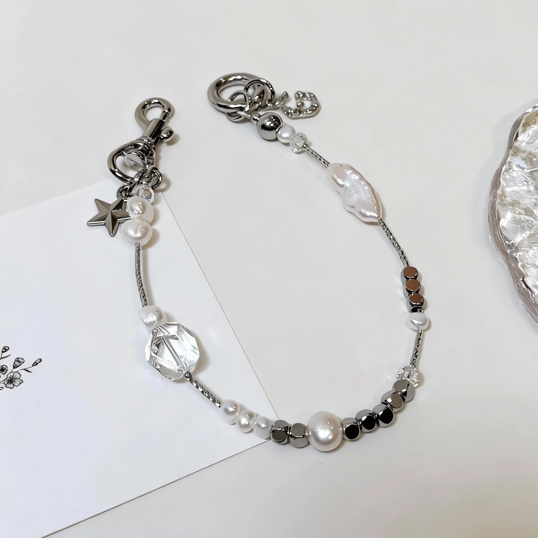 Stella Candida - Pearl, Quartz & Gold Star iPhone Case & Strap