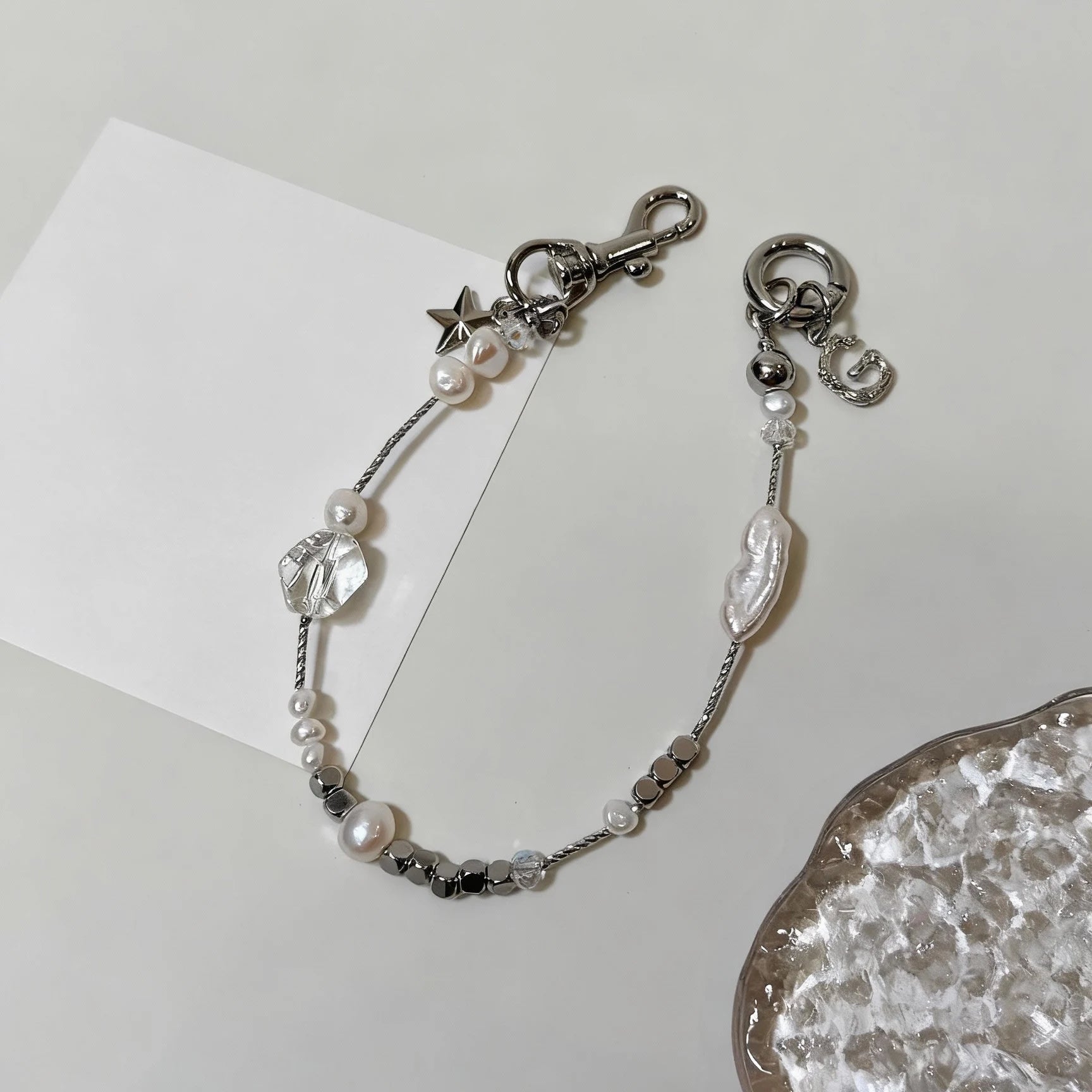 Stella Candida - Pearl, Quartz & Gold Star iPhone Case & Strap